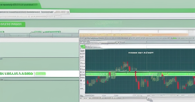 กราฟหุ้นที่มีแนวโน้มขาขึ้นสีเขียวและเส้น Trailing Stop