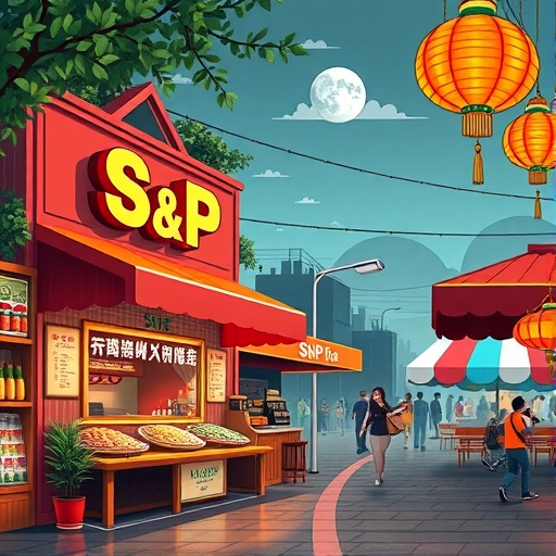 ร้านอาหาร S&P ในตลาดที่คึกคัก