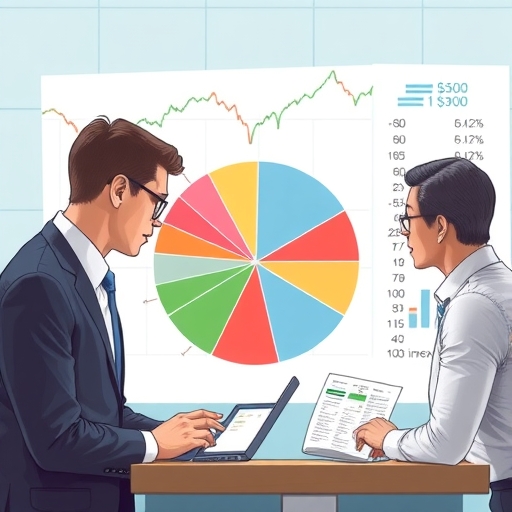 การแสดงข้อมูลการกระจายภาคส่วนของ S&P 500