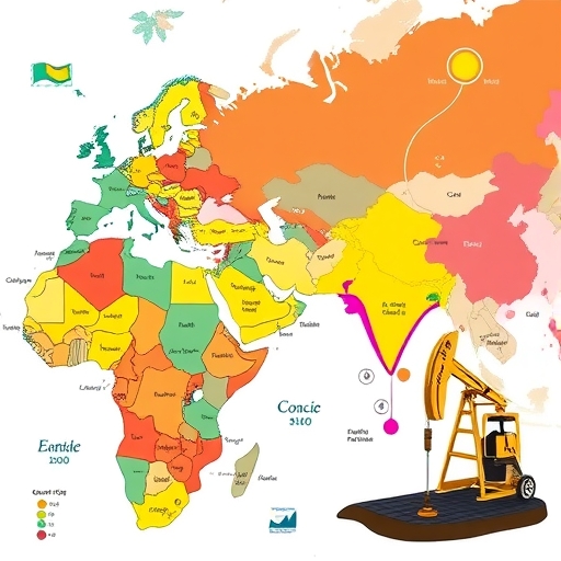 ภาพแสดงถึงการแสดงอิทธิพลของ OPEC และพลศาสตร์การผลิตน้ำมันทั่วโลก