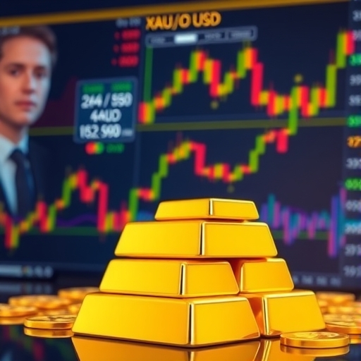 ภาพแสดงนักลงทุนวิเคราะห์แนวโน้ม XAU/USD บนหน้าจอดิจิทัล