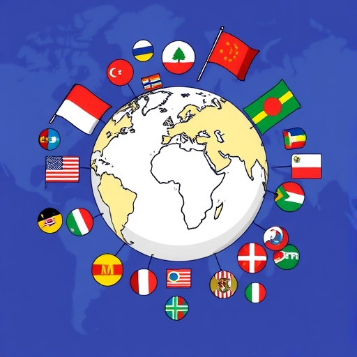 世界地圖和強勢貨幣的組合圖像
