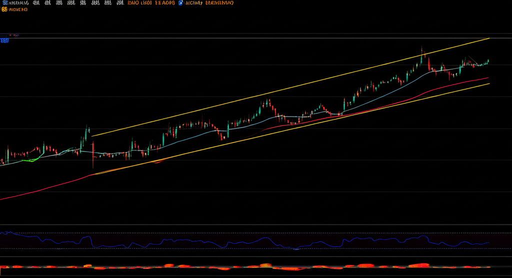 market chart showing flag pattern