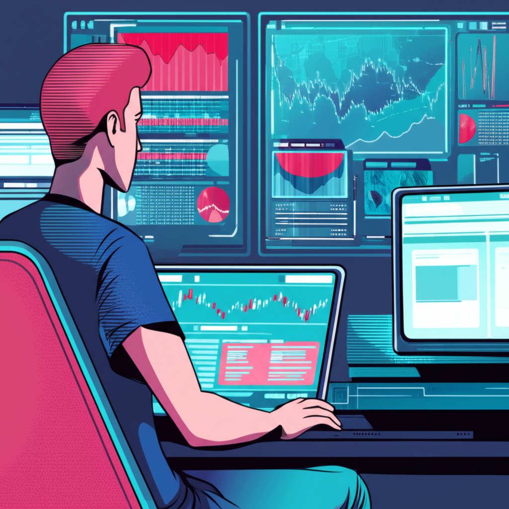 illustration of forex trader