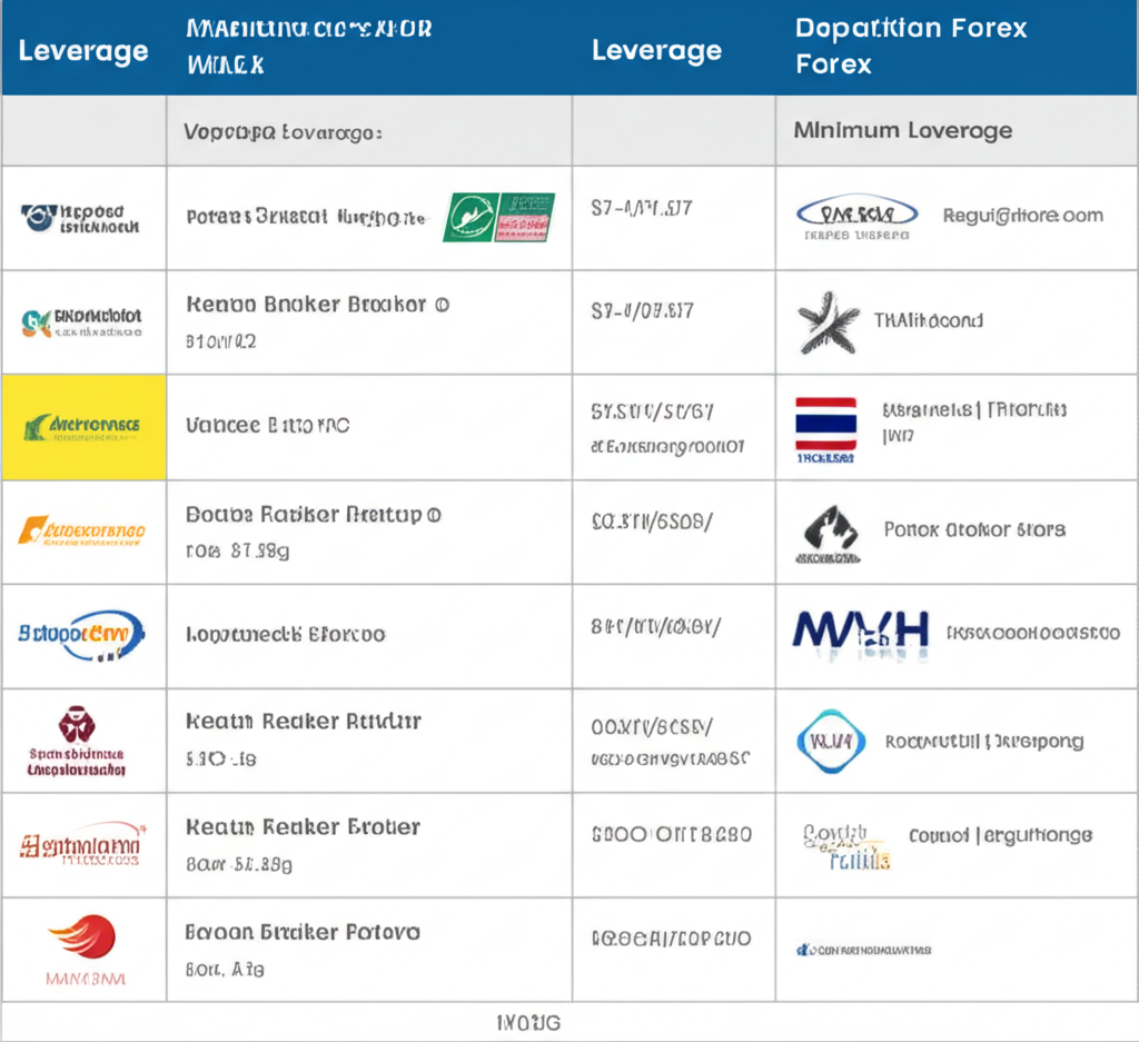 graphic showing comparison of forex brokers in Thailand
