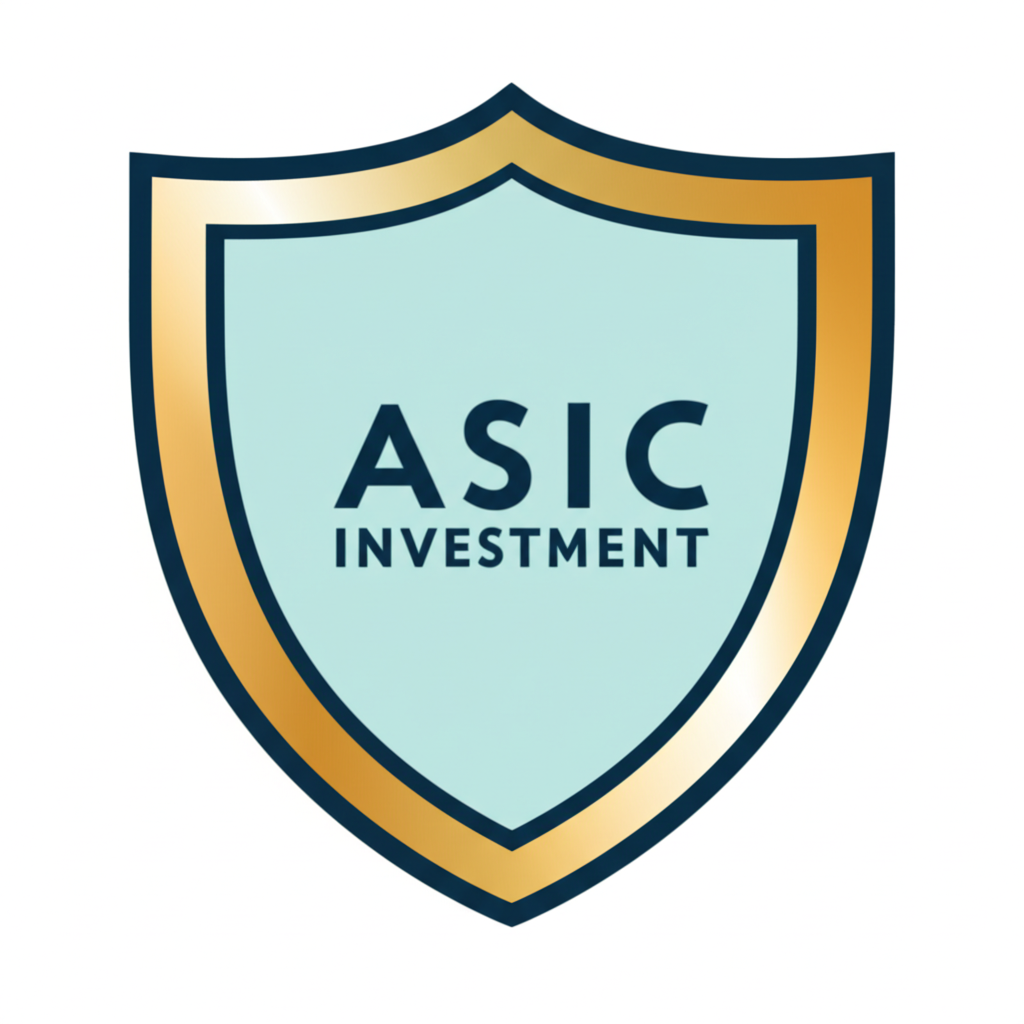 สภาพแวดล้อมการลงทุนที่ปลอดภัยพร้อมโลโก้ ASIC
