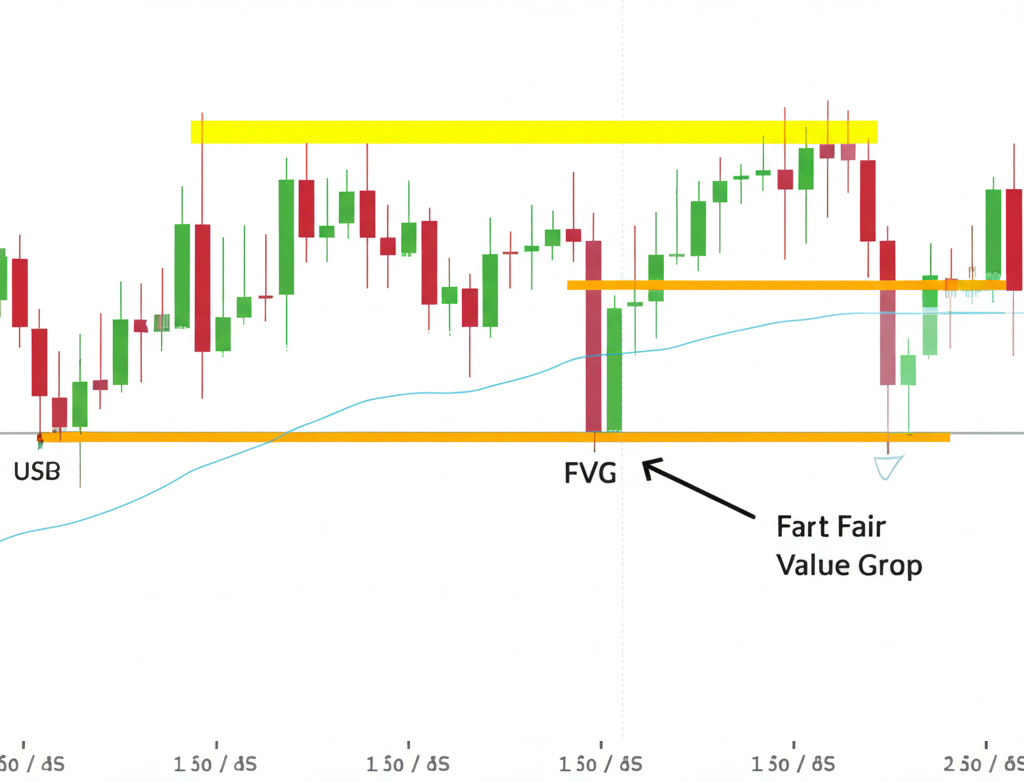 illustration of forex trading with FVG