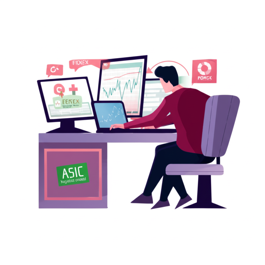 นักเทรดกำลังวิเคราะห์กราฟฟอเร็กซ์กับโบรกเกอร์ที่ได้รับการกำกับดูแลจาก ASIC