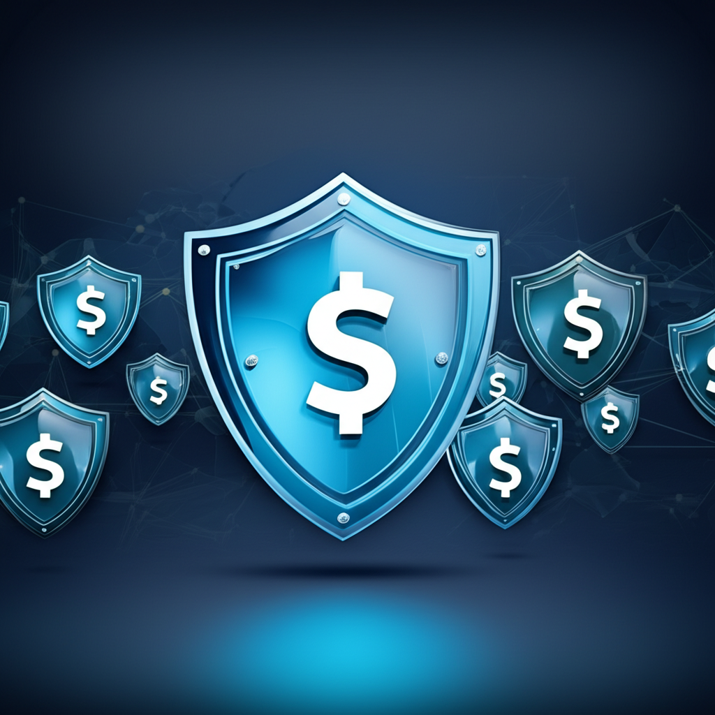 An illustration of strong financial regulation with shield symbols and international licenses for FBS
