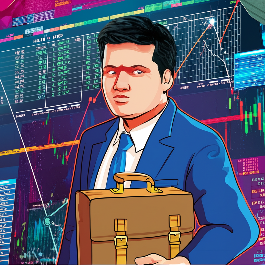Illustration of a Thai trader confidently navigating a volatile global forex market with secure funds