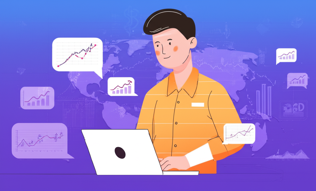 นักลงทุนชาวไทยกำลังเทรด Forex และ CFD อย่างมั่นใจบนแล็ปท็อป พร้อมการแสดงกราฟแนวโน้มตลาดโลก