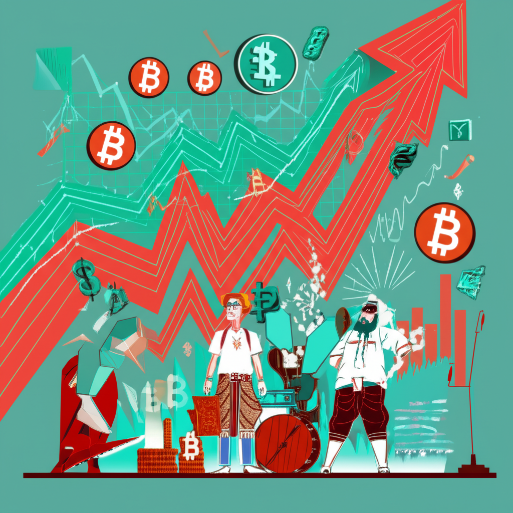 An illustration of a Thai trader confidently navigating a dynamic financial market with charts and currency symbols