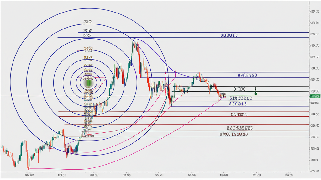 ภาพประกอบการรวมลำดับ Fibonacci กับกราฟหุ้น Elliott Wave แสดงระดับการถอยกลับและการขยาย