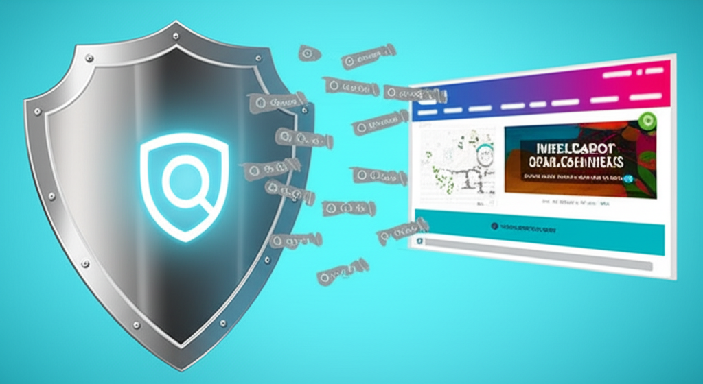 ภาพประกอบโล่ป้องกันการค้นหาที่ไม่เกี่ยวข้องไม่ให้เข้าถึงโฆษณาออนไลน์