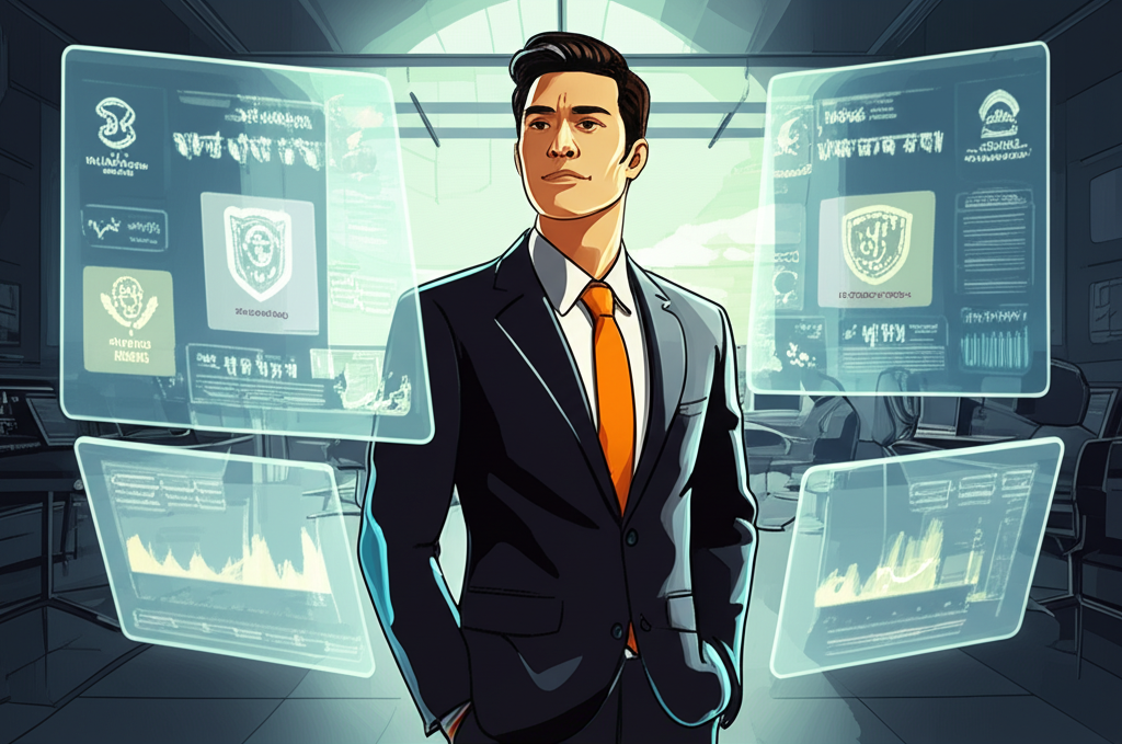 Illustration of a Thai trader confidently choosing a forex broker amidst evolving technology and strong regulations in 2025