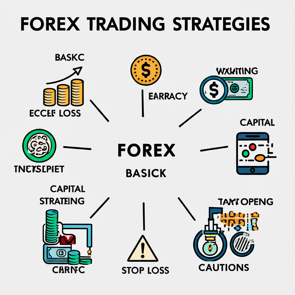 ภาพประกอบองค์ประกอบพื้นฐานการเทรด Forex รวมกลยุทธ์ เงินทุน การจัดการความเสี่ยง จิตวิทยา และข้อควรระวัง