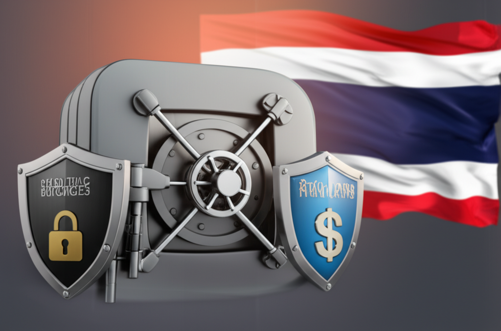 Secure forex brokerage with Thai flag illustration