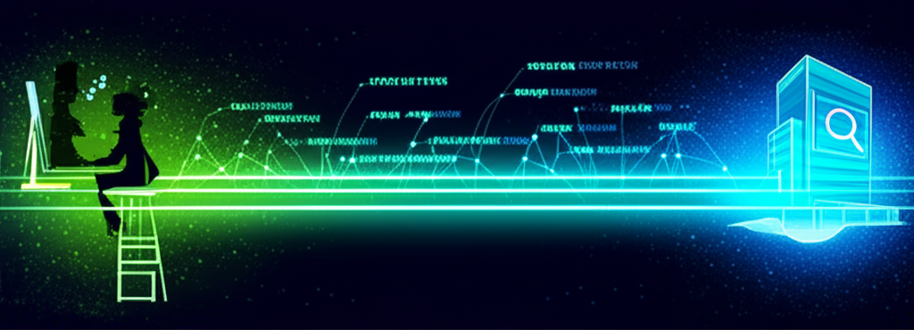 ภาพประกอบสะพานดิจิทัลเชื่อมโยงผู้ค้นหากับธุรกิจออนไลน์ผ่านคีย์เวิร์ด