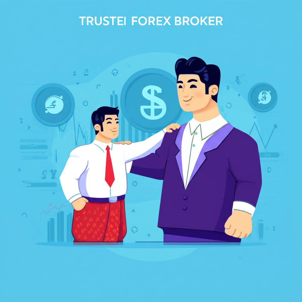 Illustration of a trusted forex broker as a strong partner for a Thai trader navigating complex markets