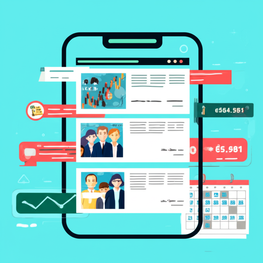 Digital platform showing economic news and calendar