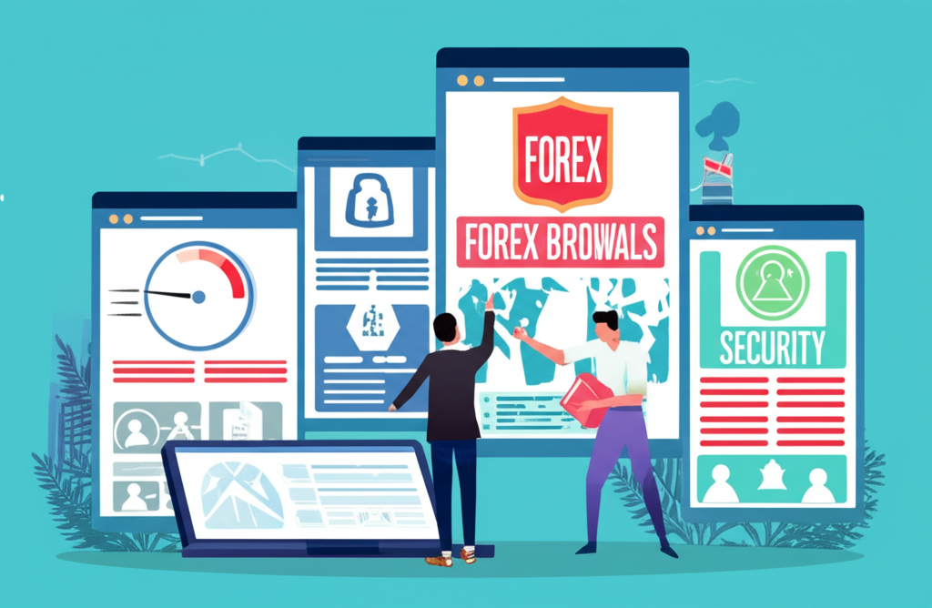 ภาพประกอบบุคคลกำลังเลือกโบรกเกอร์ Forex หลายราย โดยเน้นการถอนเงินรวดเร็วและความปลอดภัย