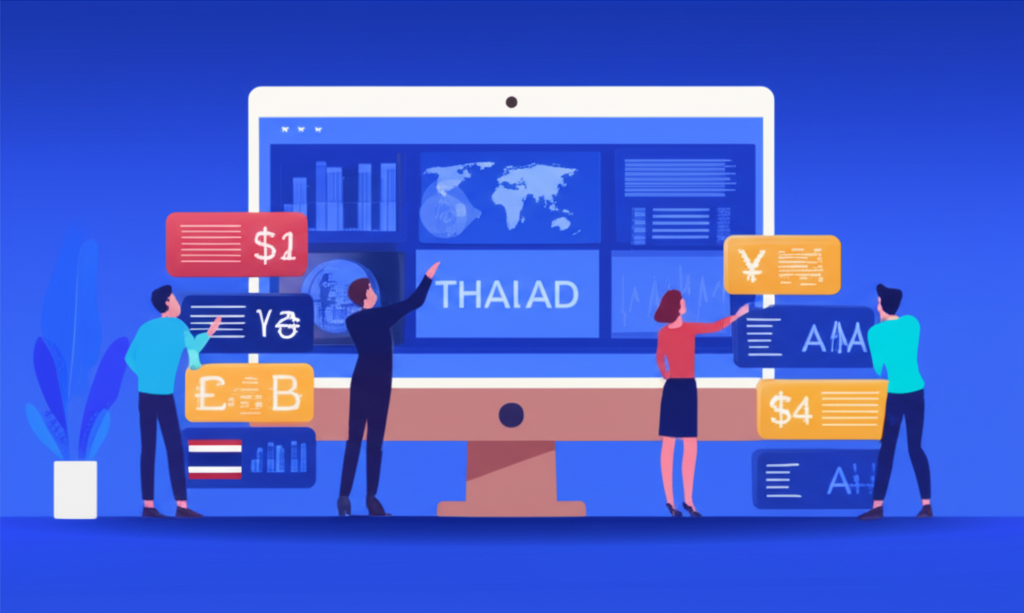 ภาพประกอบตลาด Forex ทั่วโลกในปี 2025 กับเทรดเดอร์ชาวไทยที่กำลังติดตามการเคลื่อนไหวของคู่เงินผ่านหน้าจอซื้อขายดิจิทัล