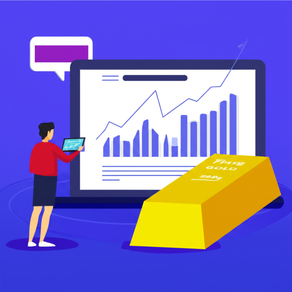 Thai investor comparing digital gold trading and physical gold bars