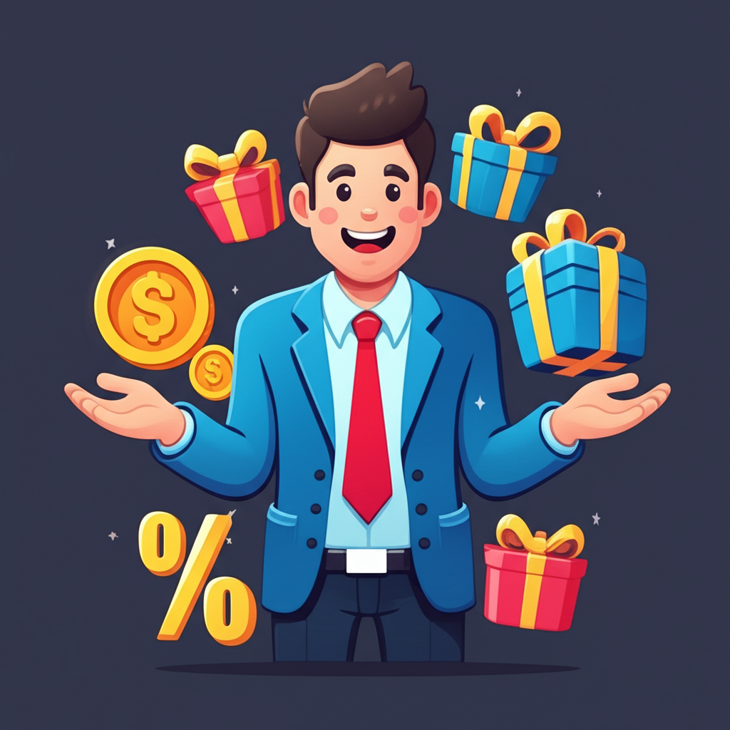 Illustration of a new trader receiving a no deposit bonus into their account after signing up