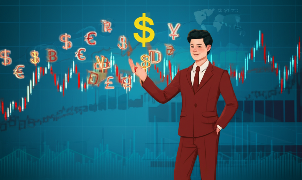 นักเทรดชาวไทยกำลังวิเคราะห์ตลาด Forex อย่างมั่นใจ พร้อมกราฟและสัญลักษณ์สกุลเงิน สะท้อนการเลือกโบรกเกอร์ที่ปลอดภัยและมีประสิทธิภาพในปี 2025