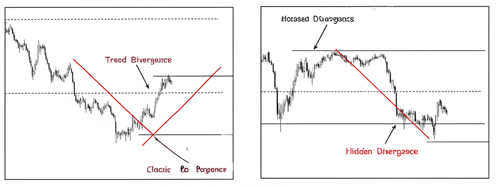 กราฟเปรียบเทียบ Classic Divergence และ Hidden Divergence