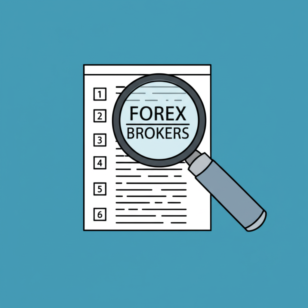 illustration ranking forex brokers list comparison chart magnifying glass smart choice success