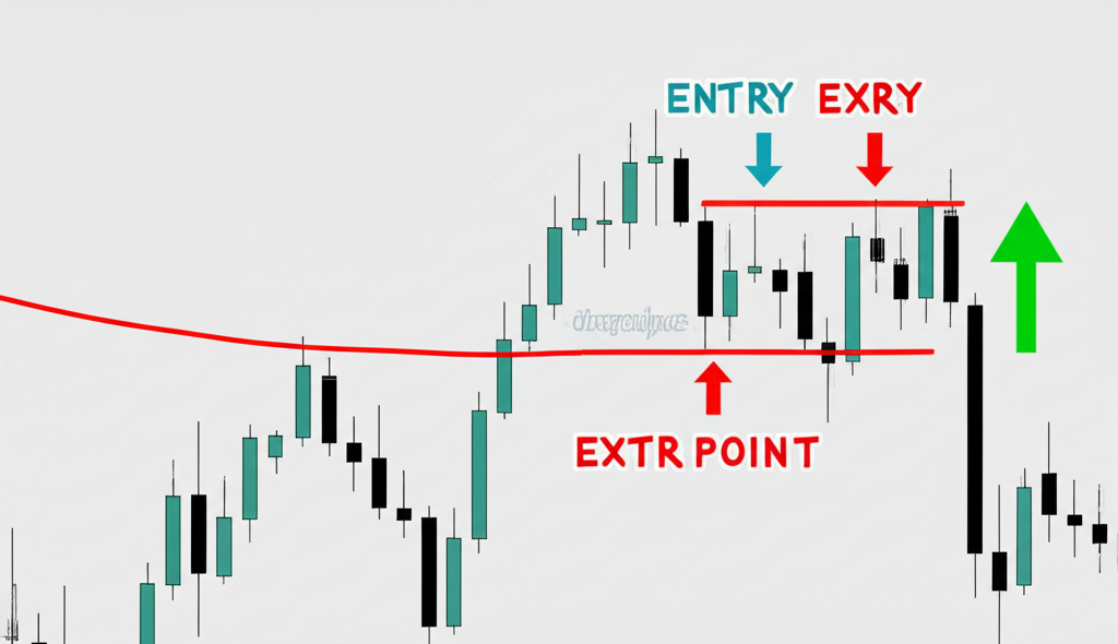 An illustration of trading rules applied to historical forex charts showing strategy entry and exit points