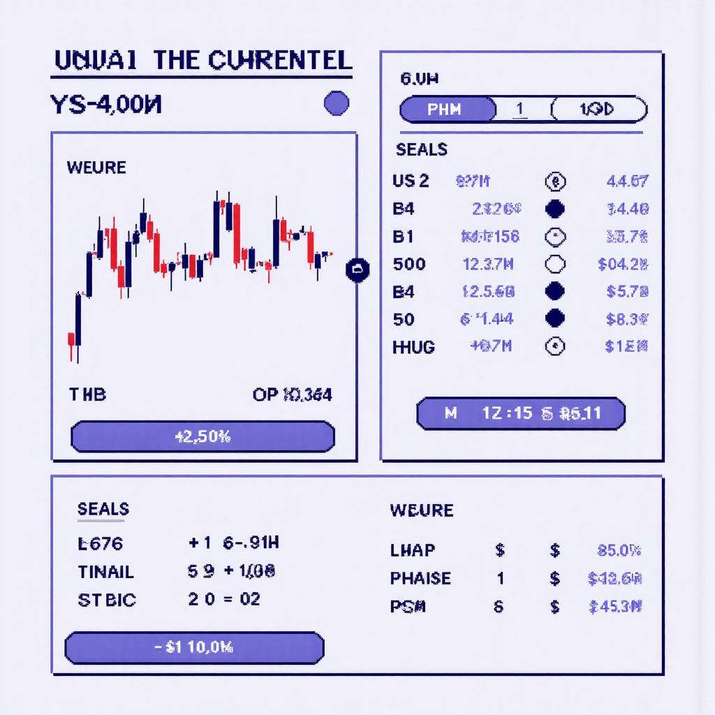 A user-friendly illustration of a digital currency converter tool displaying real-time exchange rates between USD and THB with charts and trend lines for informed investment decisions