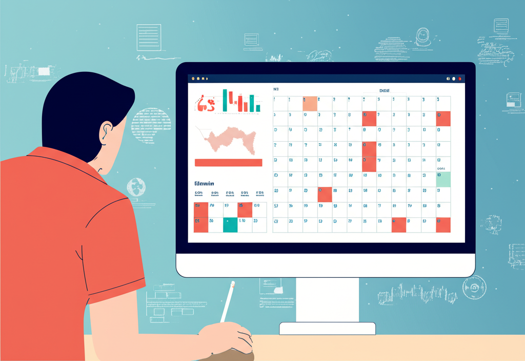ภาพประกอบคนไทยกำลังวิเคราะห์ปฏิทินฟอเร็กซ์บนคอมพิวเตอร์พร้อมสัญลักษณ์ไทยและข้อมูลตลาดโลก