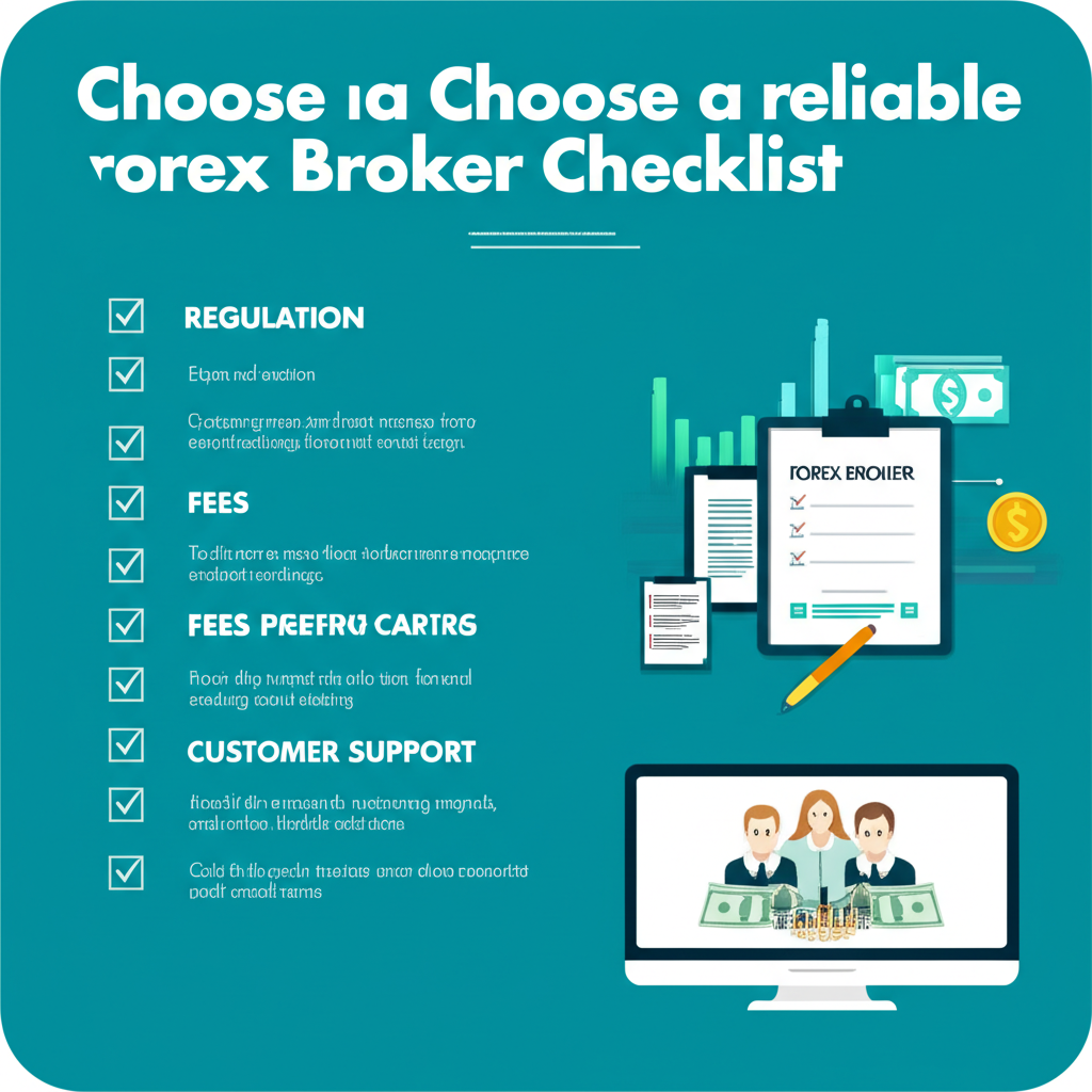 Detailed checklist representing crucial criteria for choosing a reliable forex broker