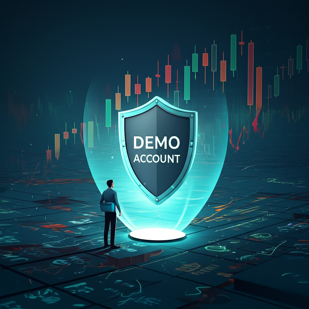 beginner trader exploring forex market with demo account protection