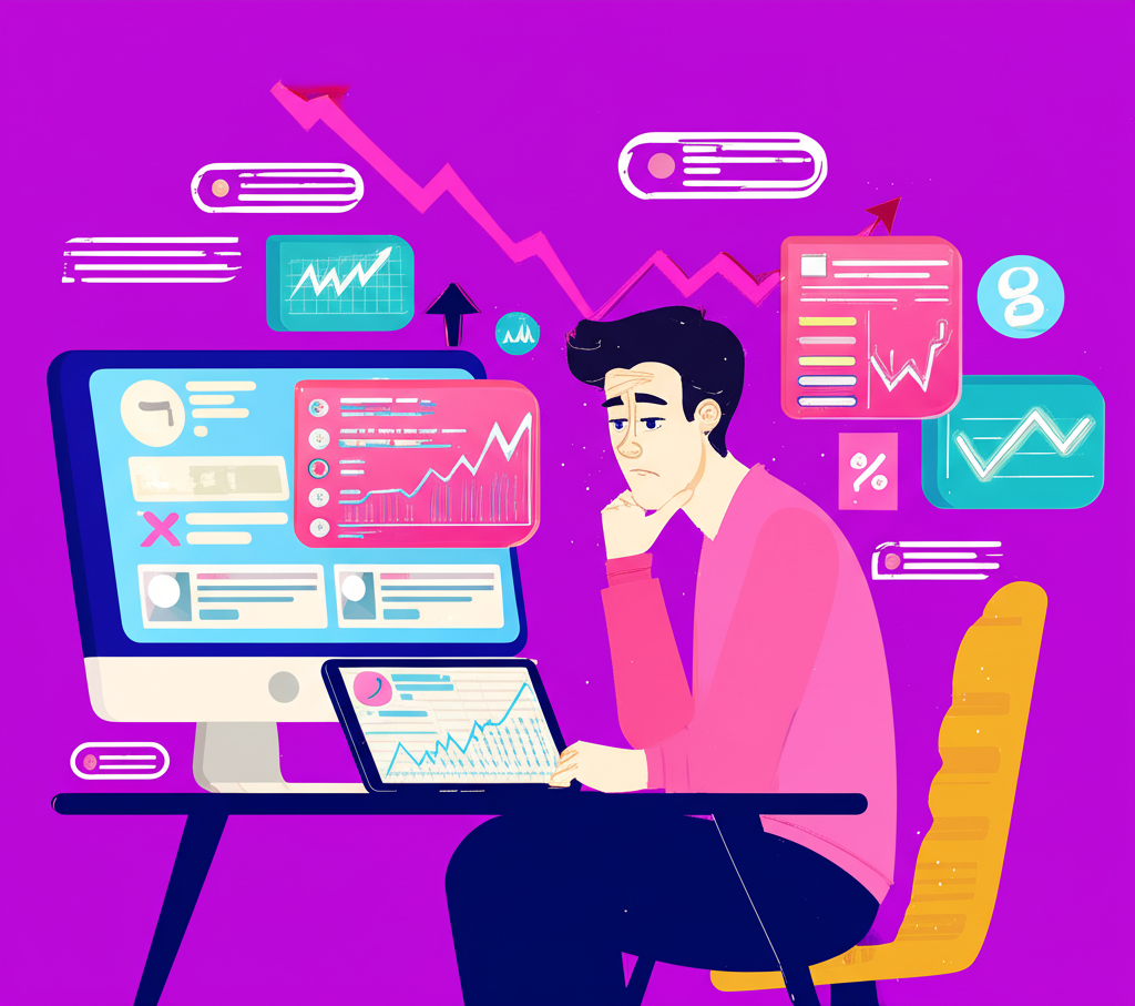 Thai trader thoughtfully selecting a forex broker online amidst market opportunities and potential risks