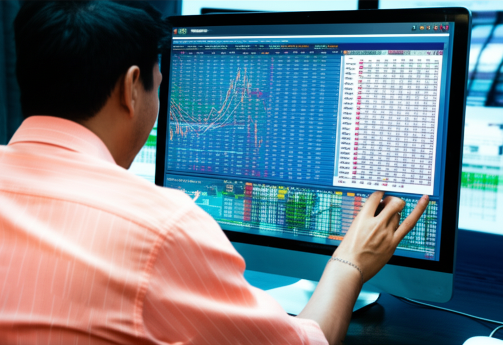 Thai trader analyzing Forex Factory economic calendar with market charts
