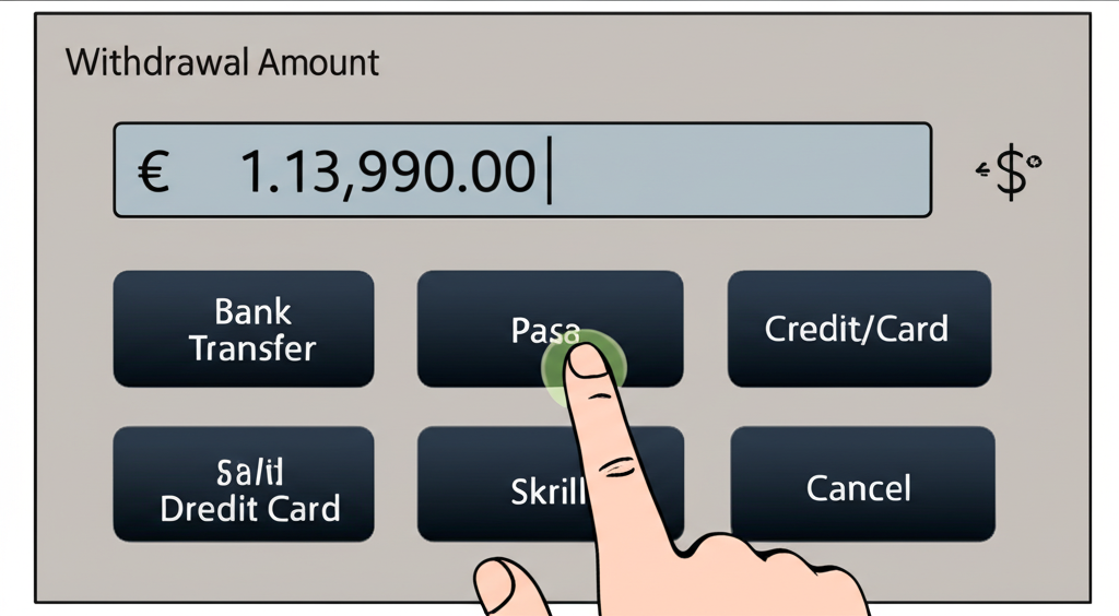 ภาพประกอบขั้นตอนการถอนเงิน Forex เช่น เลือกวิธีการ กรอกจำนวนเงิน และยืนยัน