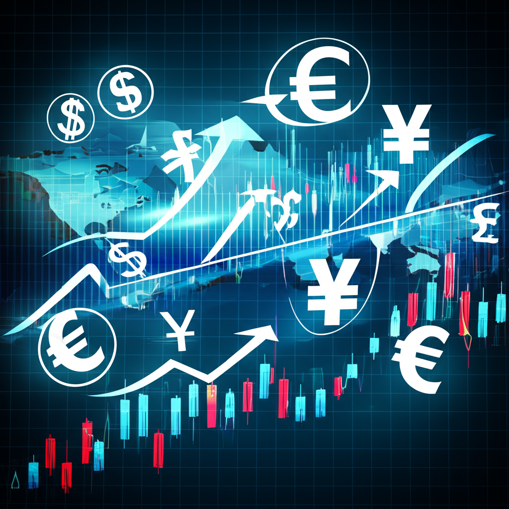 ภาพประกอบตลาดแลกเปลี่ยนสกุลเงินทั่วโลกที่แสดงถึงโอกาสสูงและความเสี่ยงสำคัญในการซื้อขาย Forex