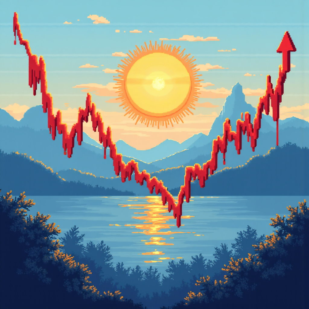 ภาพประกอบที่สดใสแสดงกราฟสกุลเงินสองกราฟเคลื่อนไหวไปด้วยกันแสดงความสัมพันธ์เชิงบวกกับพระอาทิตย์ขึ้นสีทองในพื้นหลังใช้พาเล็ตสีน้ำเงินและส้มที่สงบ