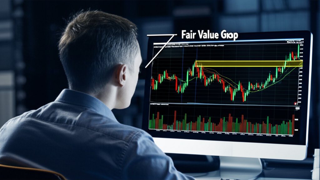 เทรดเดอร์กำลังวิเคราะห์กราฟ Forex ที่ซับซ้อน โดยเน้น FVG เป็นเครื่องมือวิเคราะห์หลัก