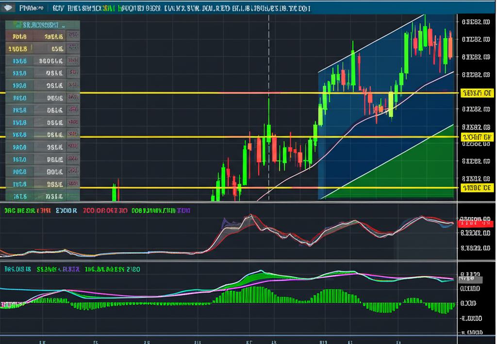 virtual forex trading interface with real-time charts and tools