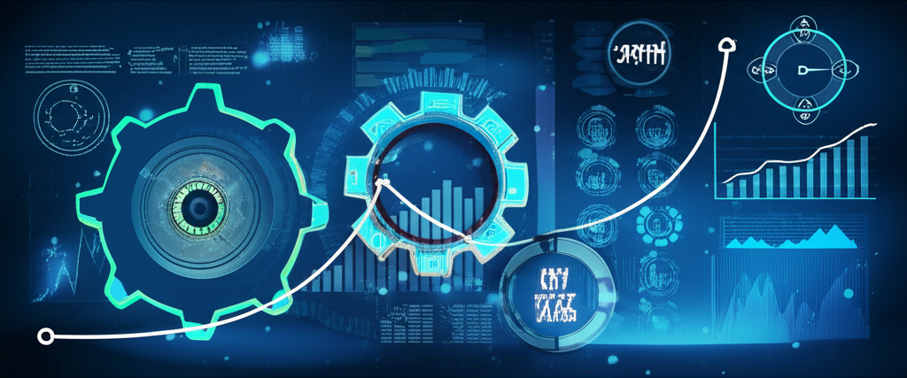 ภาพประกอบกลยุทธ์การเทรดในรูปแบบเฟือง พร้อมข้อมูลย้อนหลังไหลเวียนแสดงผลลัพธ์ทางการเงินเชิงบวกและตัวชี้วัดสำคัญ