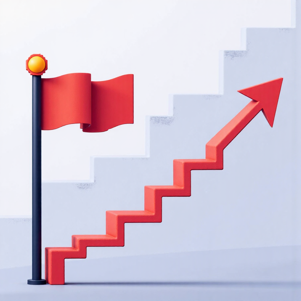 Illustrative graphic of forex trading chart showing a clear flag pattern with a price pole and a rectangular flag shape indicating a pause in trend with subtle gradient lighting and a professional color palette